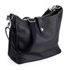 Oberwerth Kate Camera/Business Bag, Black Leather with Silver Buckles, Clutch and Keywallet