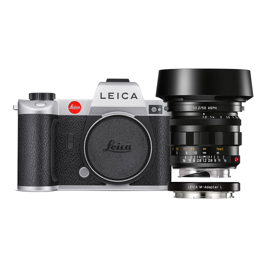 Paquete Leica SL2 Silver Edition con Noctilux-M 50mm f/1.2 ASPH, negro y M-Adapter-L, negro