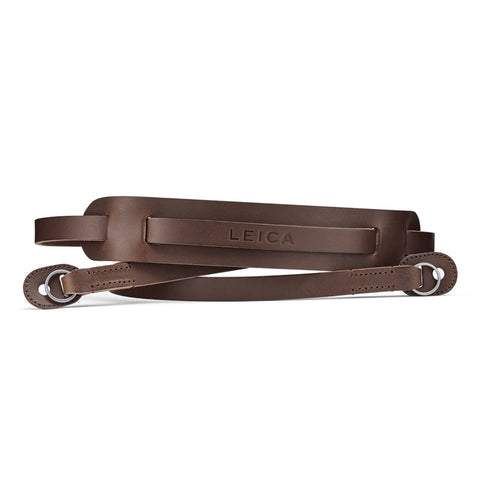 Leica Carrying Strap with Shoulder Pad, Leather, Dark Brown