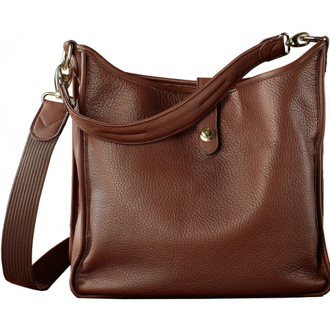 Oberwerth Kate Camera/Business Bag, Cognac Leather with Gold Buckles, Clutch and Keywallet