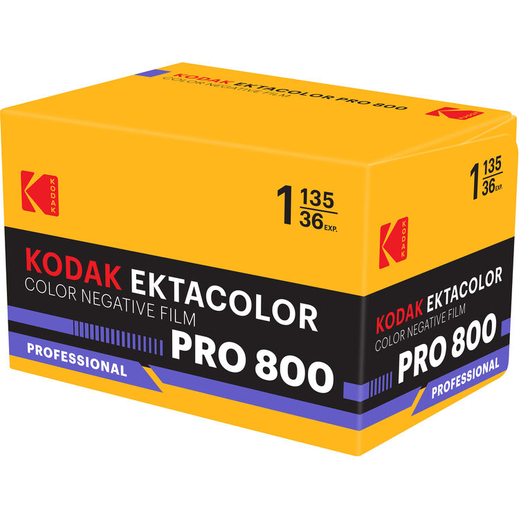 Película negativa en color Kodak Ektacolor Pro 800 (película en rollo de 35 mm, 36 exposiciones)
