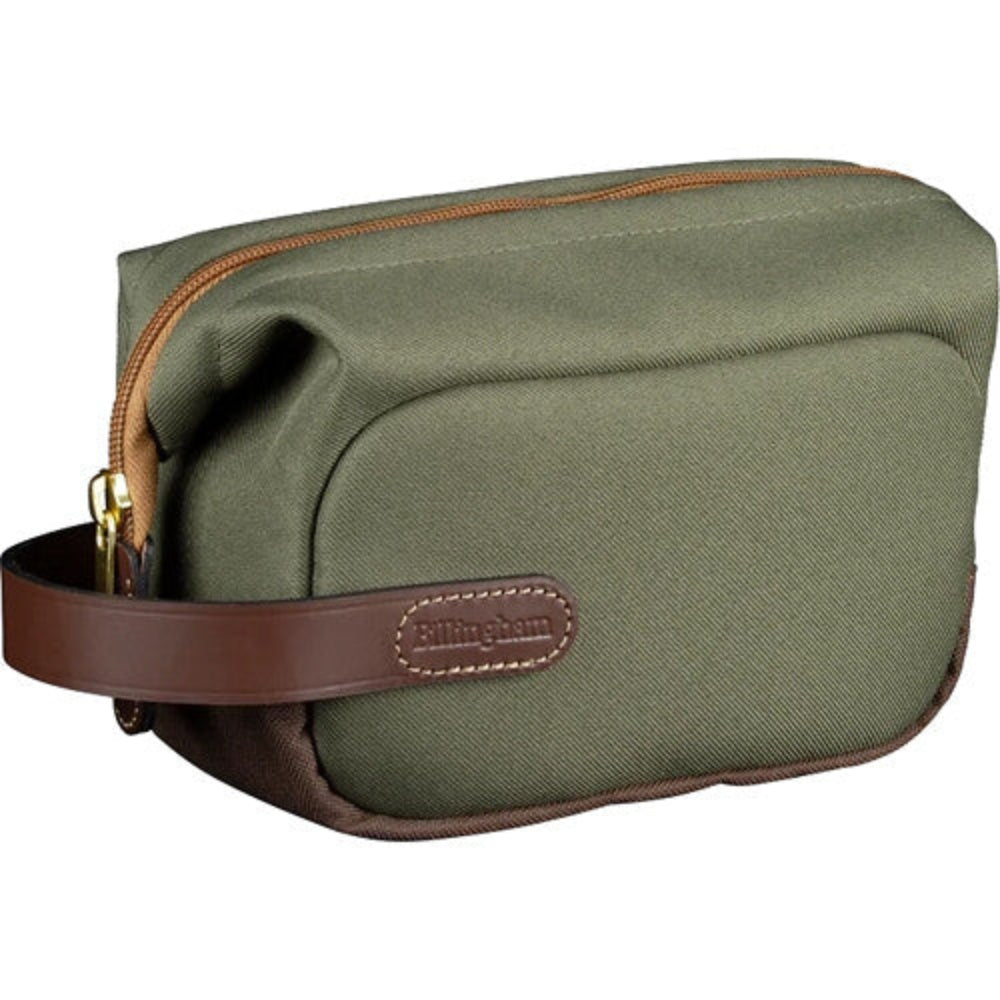 Bolsa pequeña para cámara Billingham Capsule 1 (FibreNyte verde salvia/marrón chocolate, 1 l)