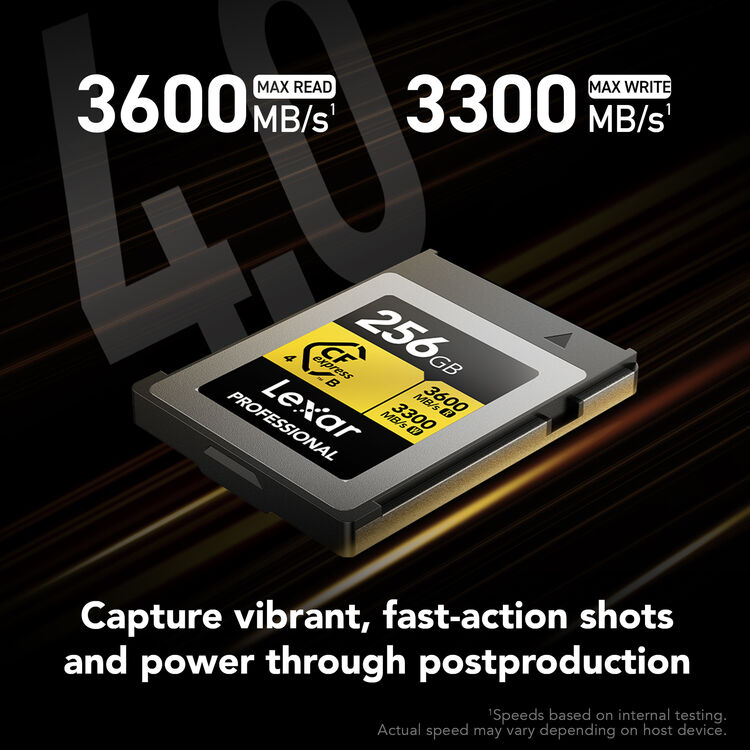 Tarjeta Lexar Professional CFexpress 4.0 Tipo B de 256 GB, serie GOLD