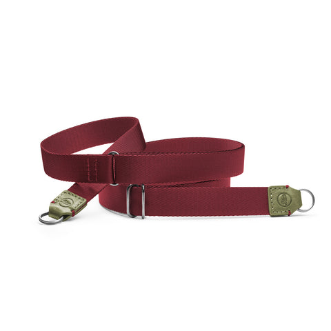 Leica D-Lux 8 Carrying Strap, Leather, Olive - Burgundy