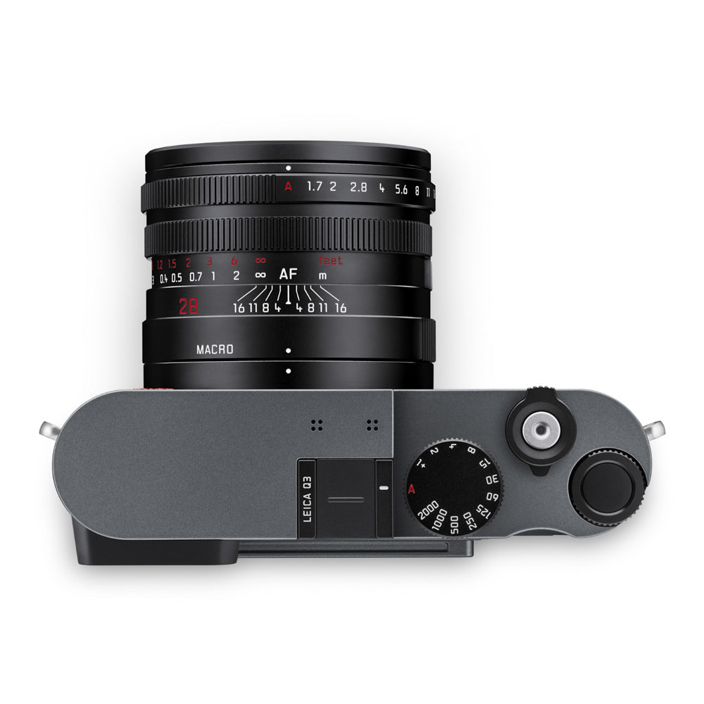 Leica Q3, acabado de pintura gris metalizado