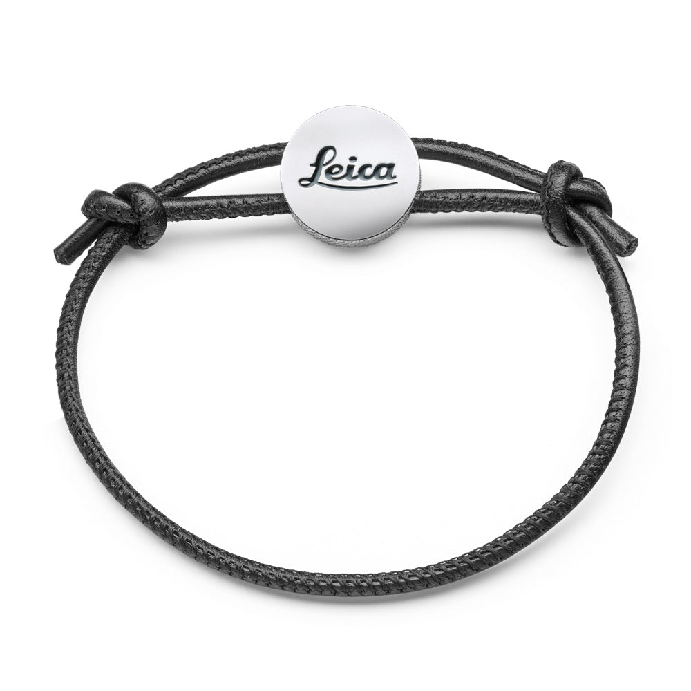 Leica Bracelet with Pendant, leather, black, 100 YEARS OF LEICA