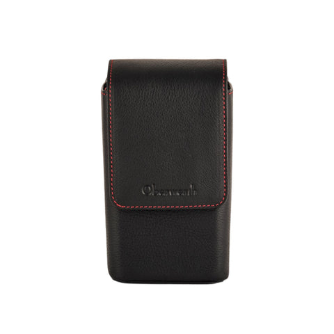 Oberwerth ‘Albert’ Leather Camera Bag - Black with Red Stitching