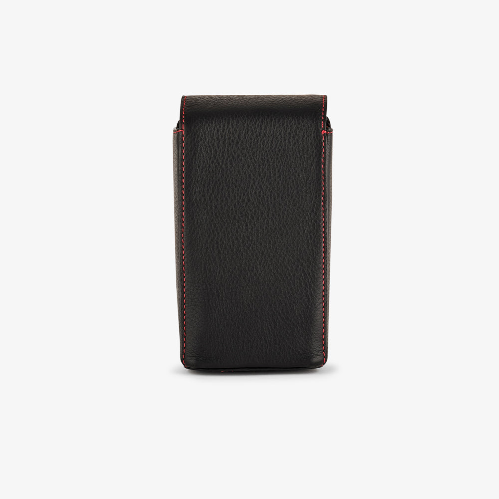 Bolso para cámara de cuero Oberwerth ‘Albert’ - Negro con costuras rojas