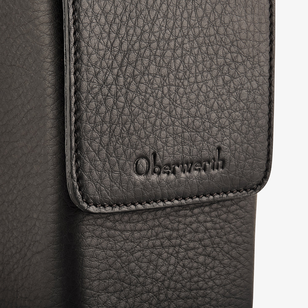 Bolso para cámara de cuero Oberwerth ‘Albert’ - Negro con costuras negras