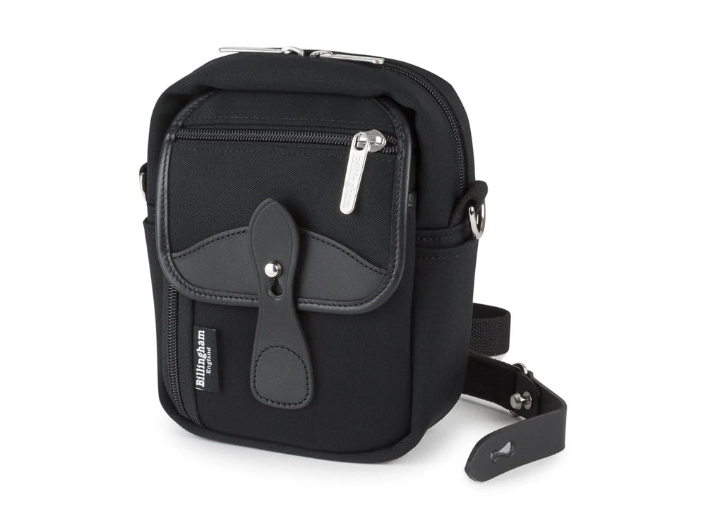 Billingham Compact Stowaway Camera/Binocular Bag - Black Canvas/Black Leather Trim
