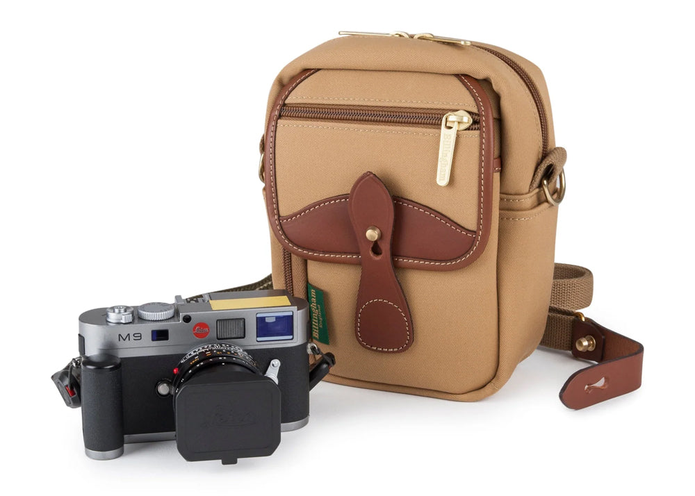 Billingham Compact Stowaway Camera/Binocular Bag - Khaki Canvas/Tan Leather Trim