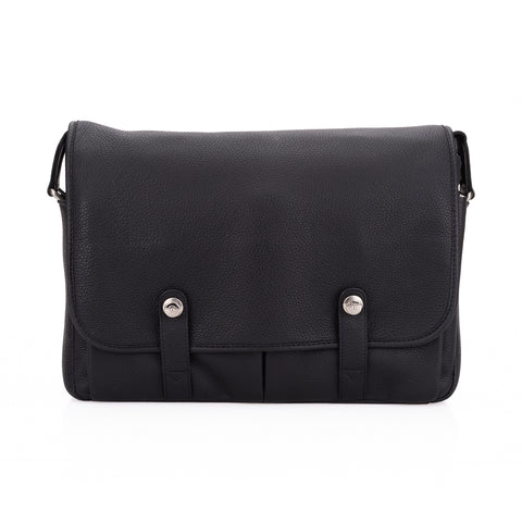 Used Oberwerth William Large Leather Camera/Business Bag (Black / Red Lining)