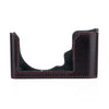 Used Arte di Mano Half Case for Leica SL2/SL2-S with Battery Door, Covered Style - Black with Red Stitching