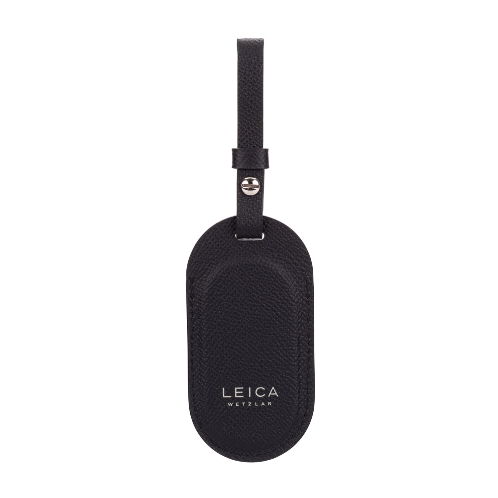 Etiqueta para equipaje Leica, cuero, negro