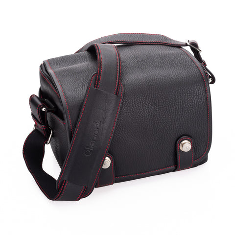 Used Oberwerth Louis M11 Visoflex Leather Camera Bag, Black with Red Stitching