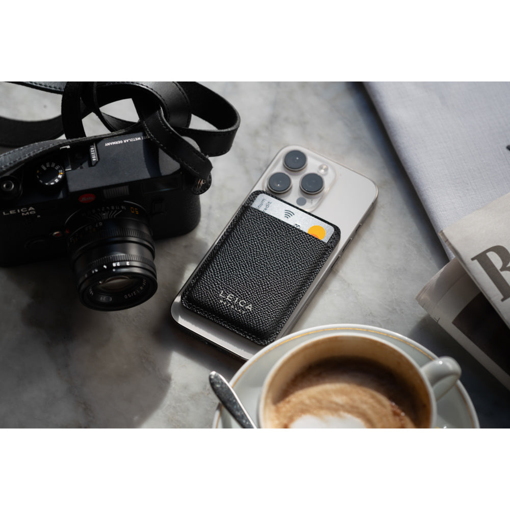Tarjetero Leica para MagSafe, cuero, negro