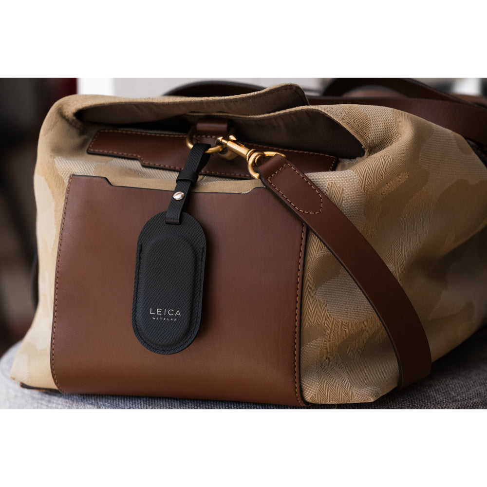 Etiqueta para equipaje Leica, cuero, negro