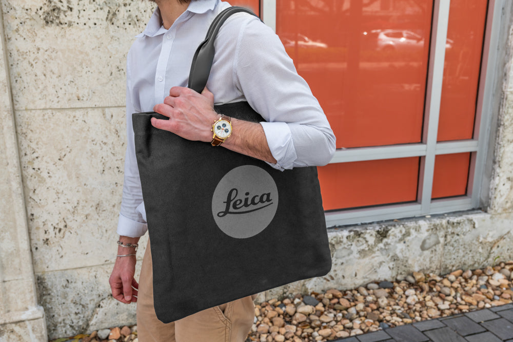 Bolsa de compra Leica, lona lavada, negra