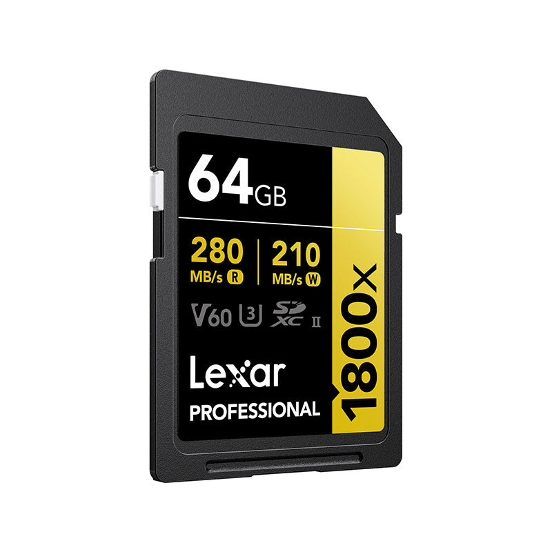 Lexar Professional 1800x SDXC UHS-II de 64 GB, U3, serie Gold