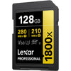 Lexar Professional 1800x 128GB SDXC UHS-II, U3 Gold (2-Pack)