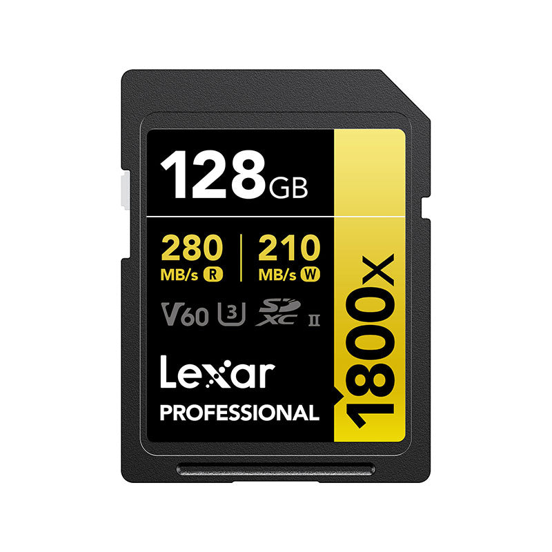 Lexar Professional 1800x 128GB SDXC UHS-II, U3, Serie Gold