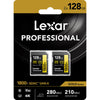 Lexar Professional 1800x 128GB SDXC UHS-II, U3 Gold (2-Pack)