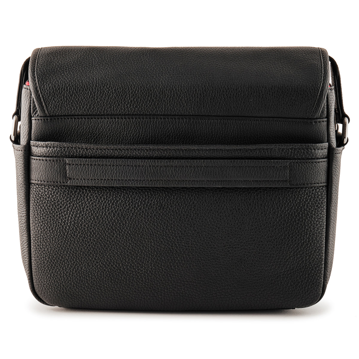 Bolso de cuero Oberwerth Little William para cámara/negocios, negro con forro rojo