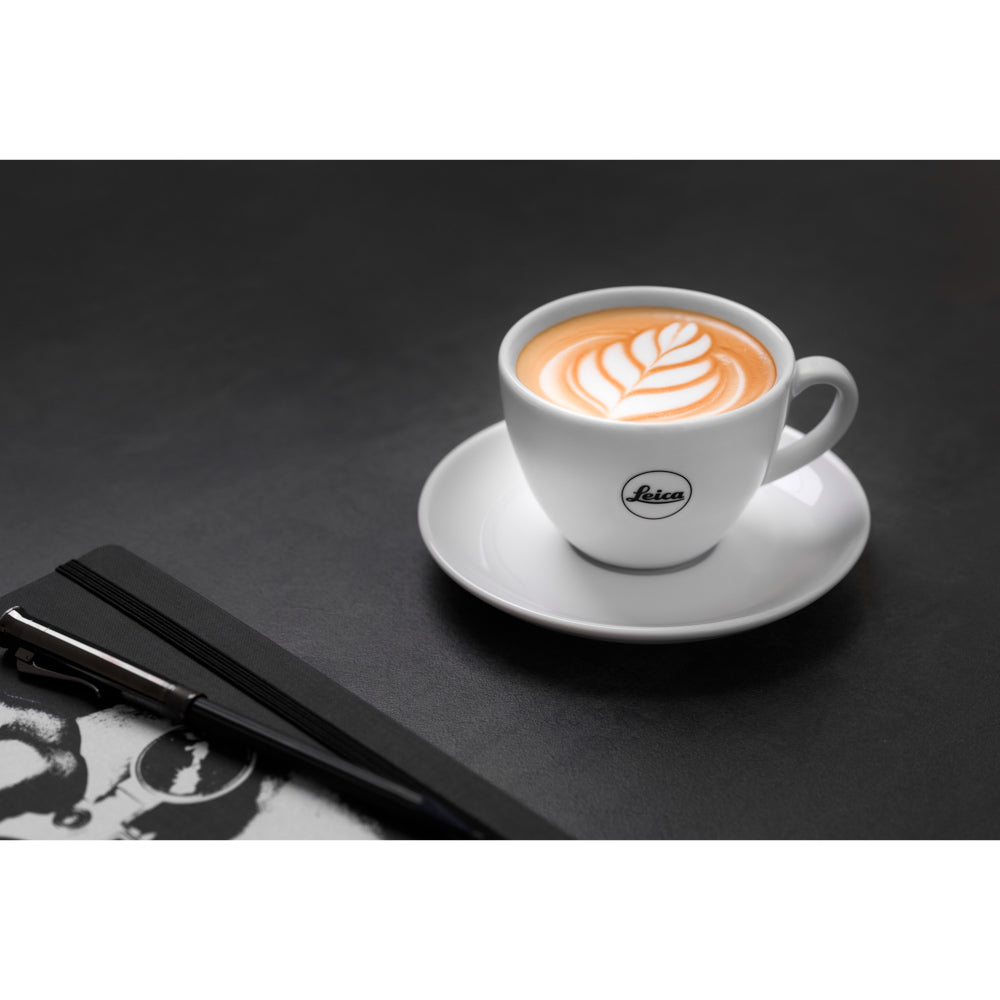 Juego de tazas de café Leica para 2, 4 piezas, porcelana, blanco