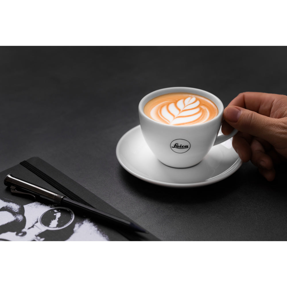 Juego de tazas de café Leica para 2, 4 piezas, porcelana, blanco