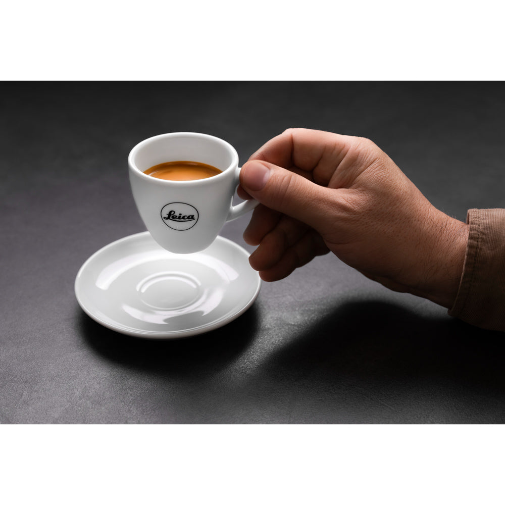 Leica Espresso Cup Set for 2, 4 Pieces, Porcelain, White
