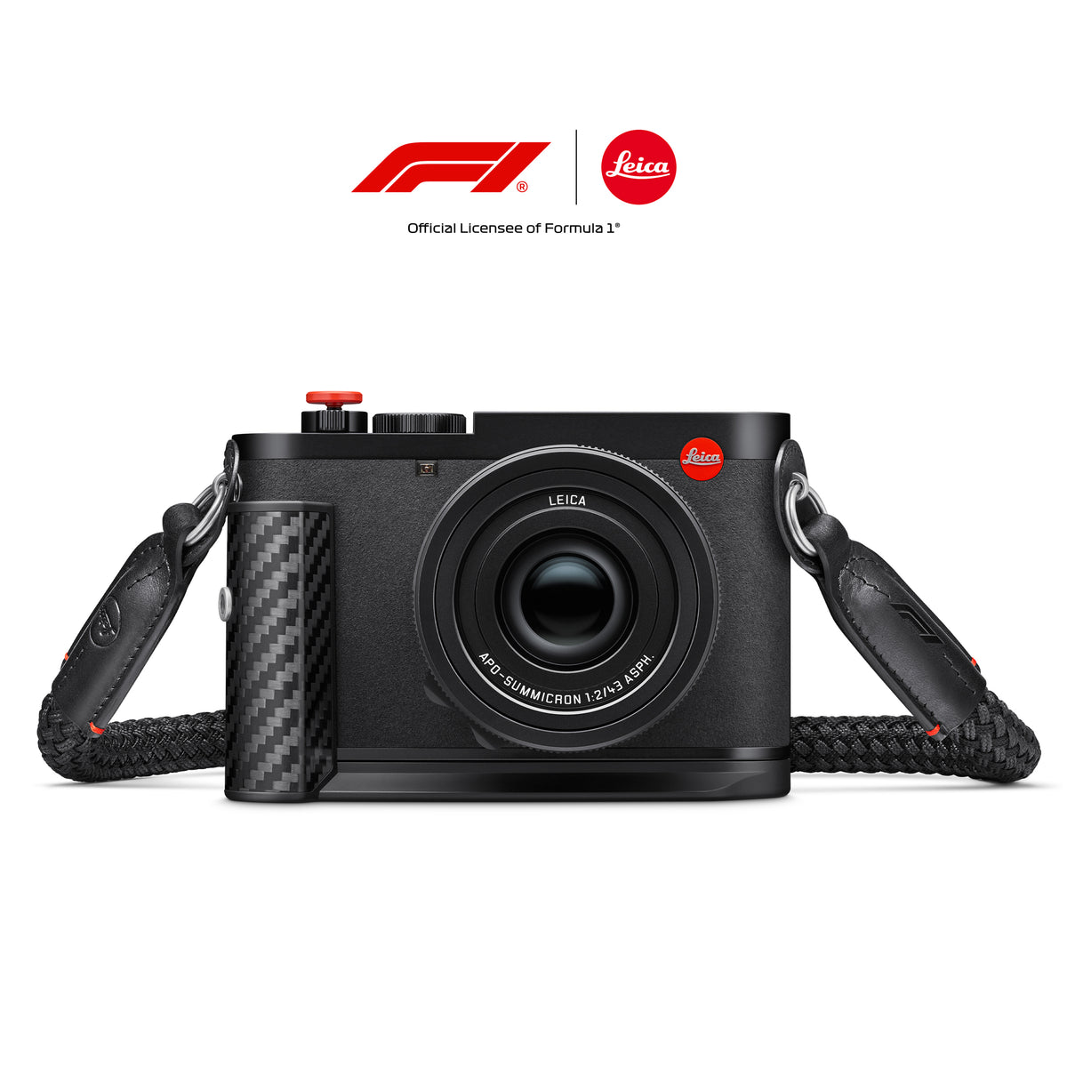 Leica Q3 43 Formula 1® Edition with the official Formula 1® and Leica partnership logo