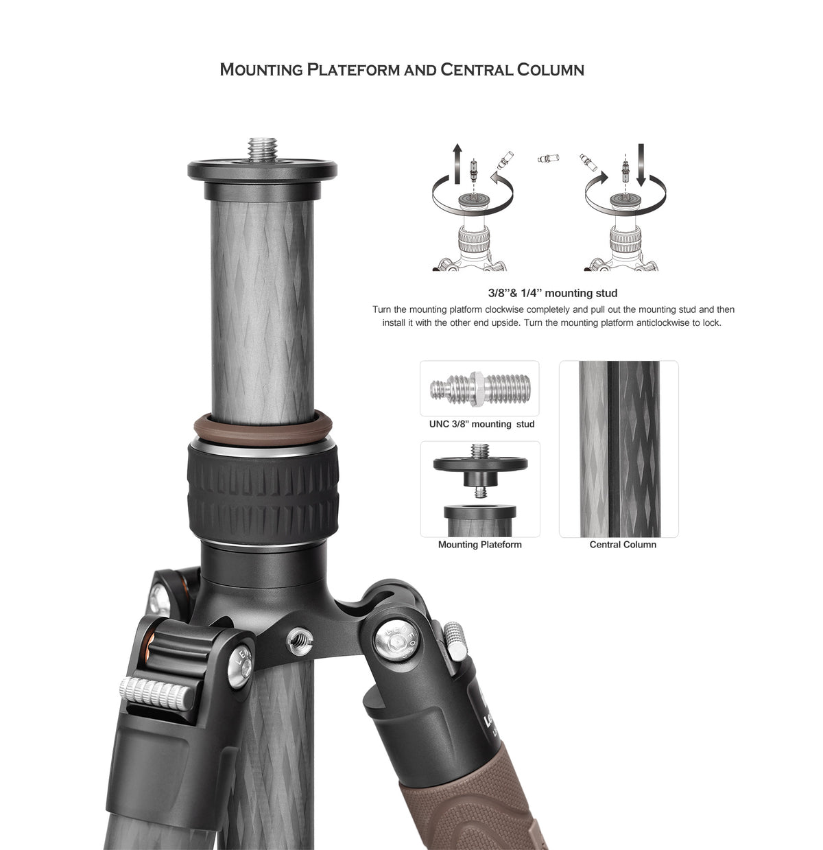 Trípode de viaje Leofoto LX-225CT de la serie Urban con rótula XB-32Q