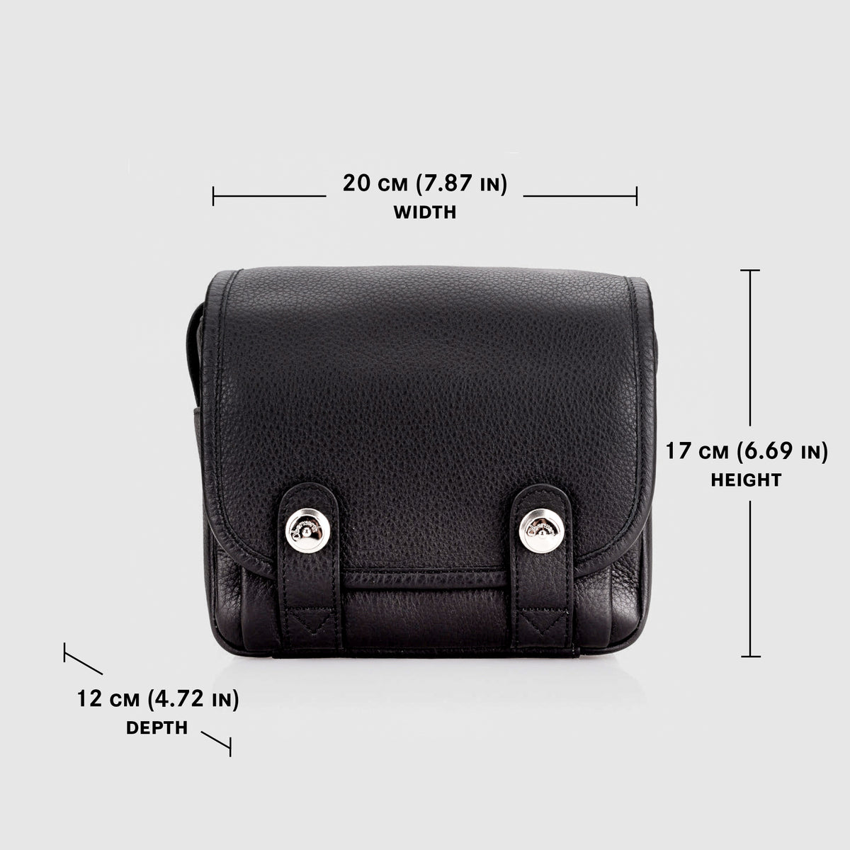 Bolso para cámara de cuero Oberwerth ‘Phil’ - Negro con costuras negras