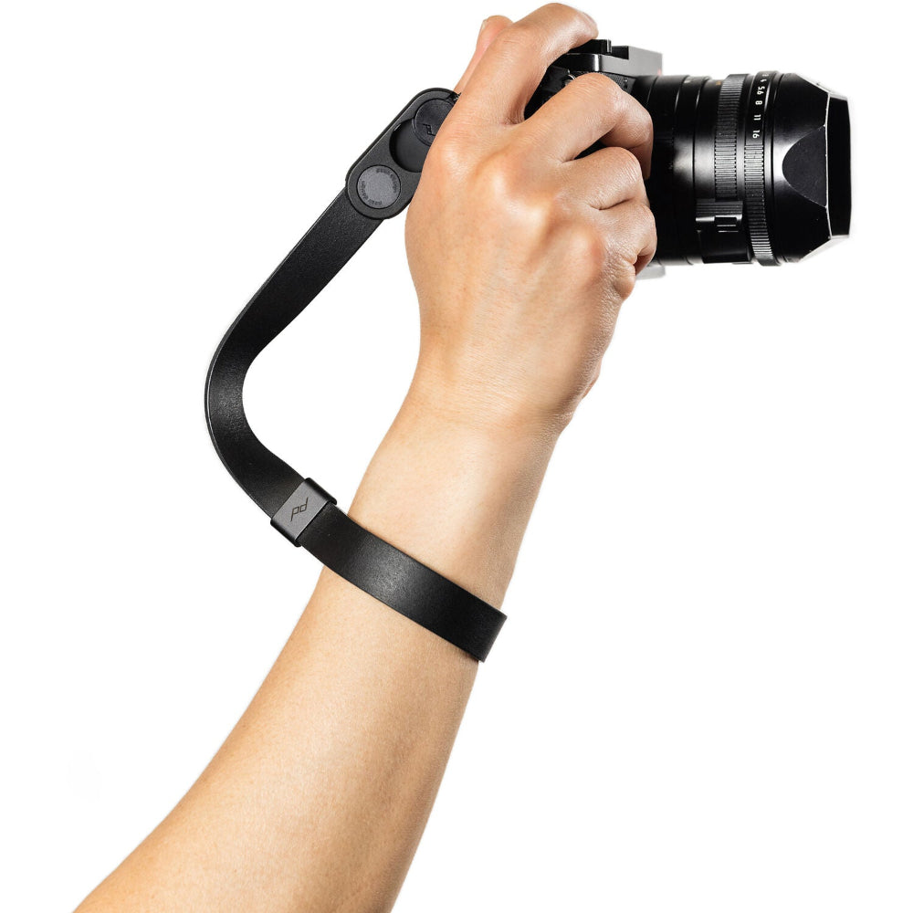 Peak Design Cuff - Correa de muñeca para cámara de cuero de conexión rápida, Negro