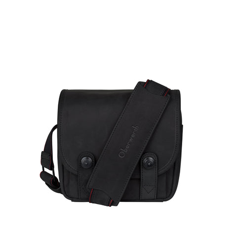 Oberwerth The Q Leather Photo Bag - Black with Red Lining