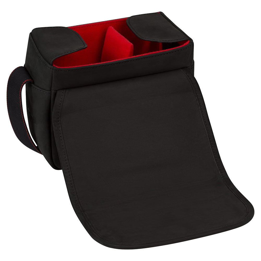 Oberwerth The Q: bolsa de cuero para cámara fotográfica, negra con forro rojo