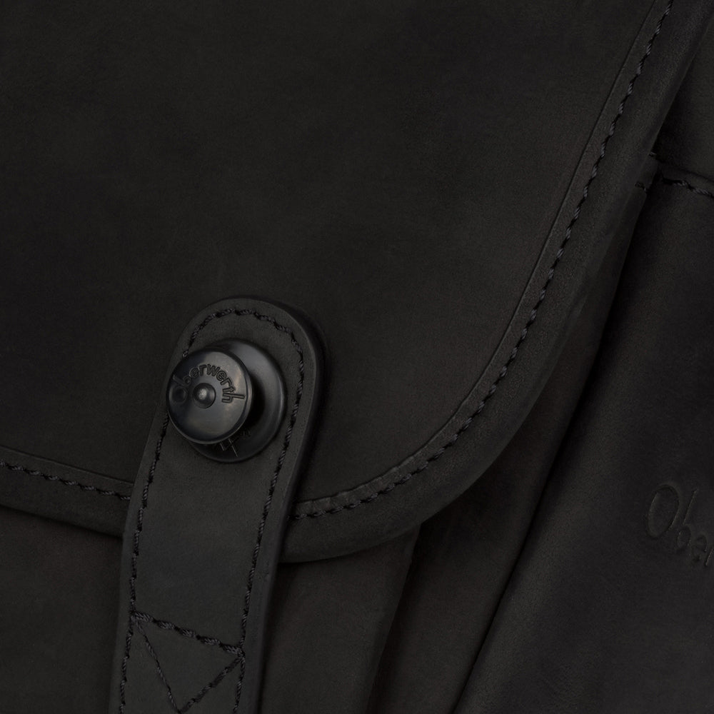 Oberwerth The Q: bolsa de cuero para cámara fotográfica, negra con forro rojo