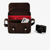 Oberwerth Signature Line Camera Bag (Large), Dark Brown with Red Lining