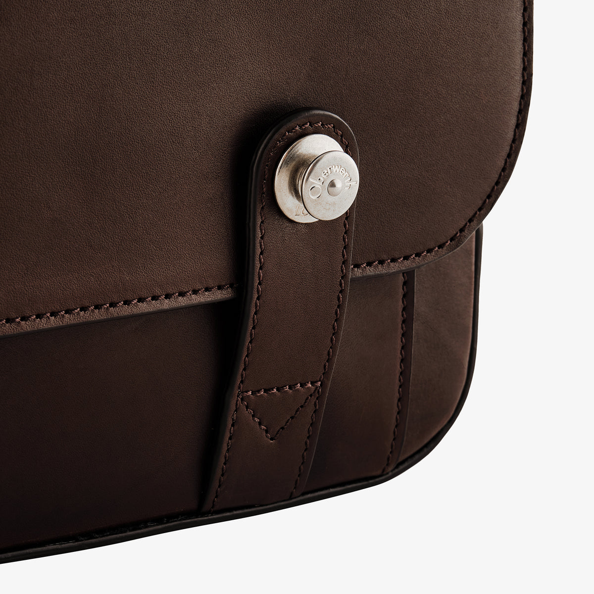 Bolso para cámara Oberwerth Signature Line (grande), marrón oscuro con forro rojo