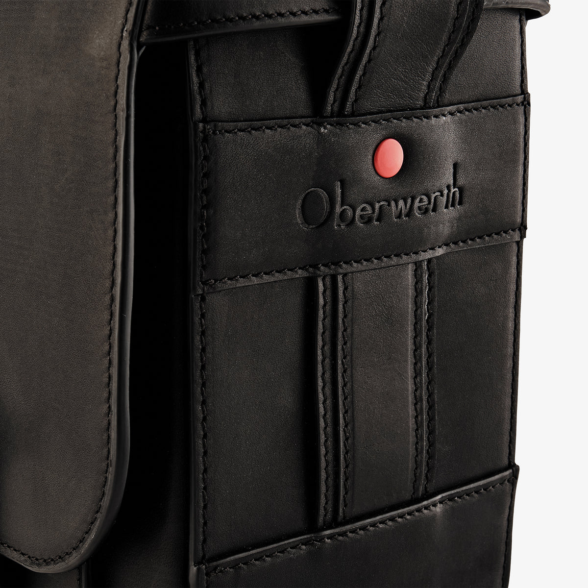 Bolso para cámara Oberwerth Signature Line (grande), negro con forro rojo