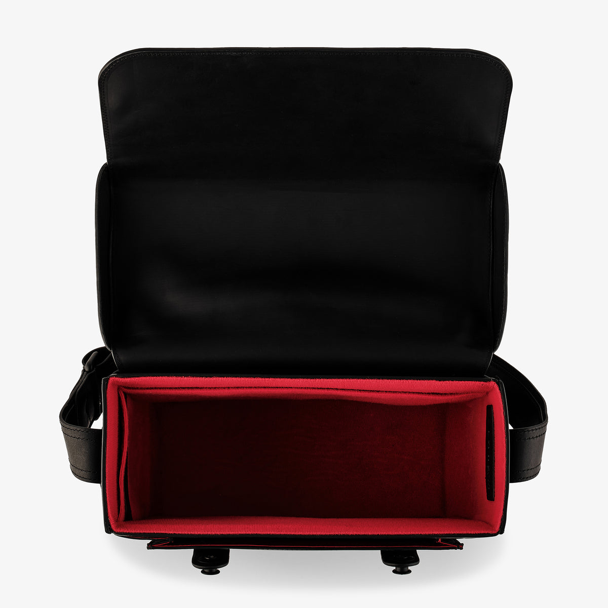 Bolso para cámara Oberwerth Signature Line (grande), negro con forro rojo