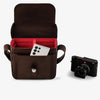Oberwerth Signature Line Camera Bag (Medium), Dark Brown with Red Lining