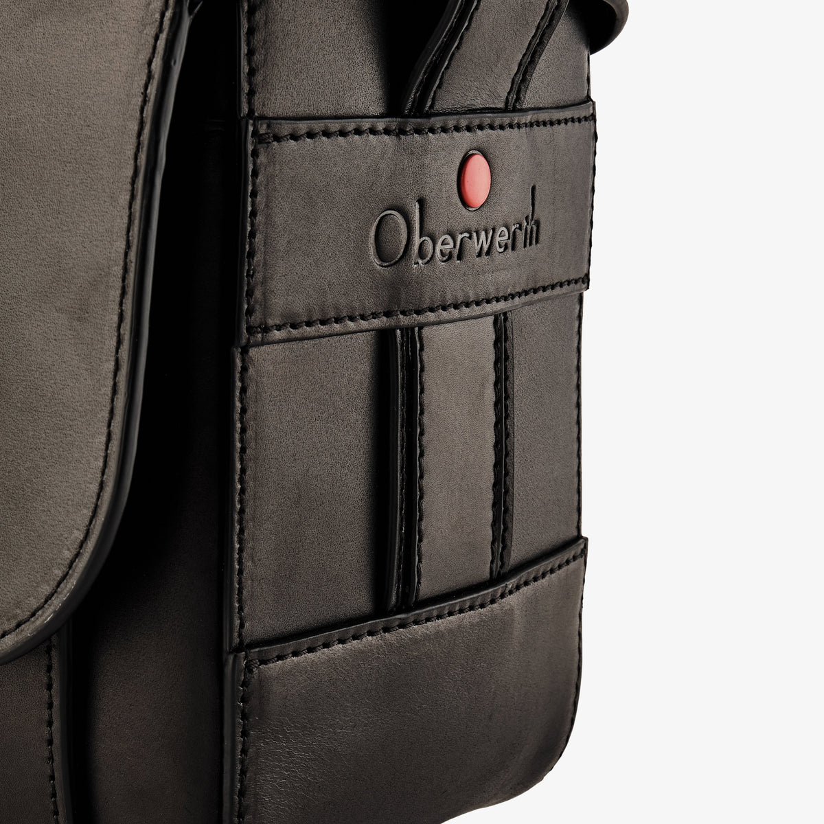 Bolso para cámara Oberwerth Signature Line (mediano), negro con forro rojo