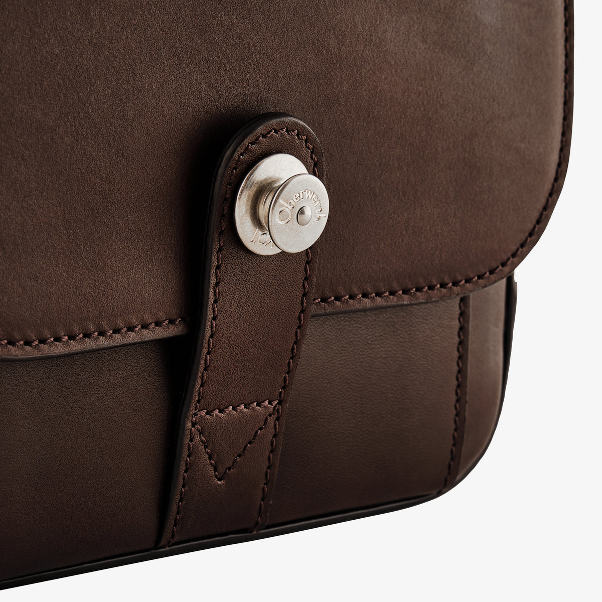 Bolso para cámara Oberwerth Signature Line (pequeño), marrón oscuro con forro rojo