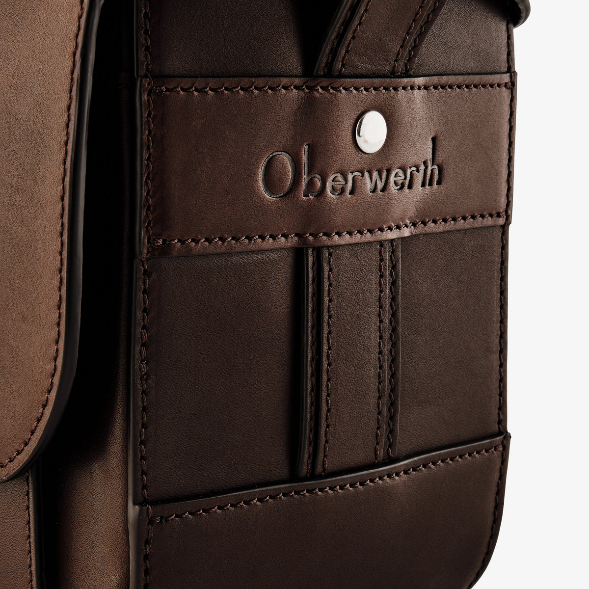 Bolso para cámara Oberwerth Signature Line (pequeño), marrón oscuro con forro rojo