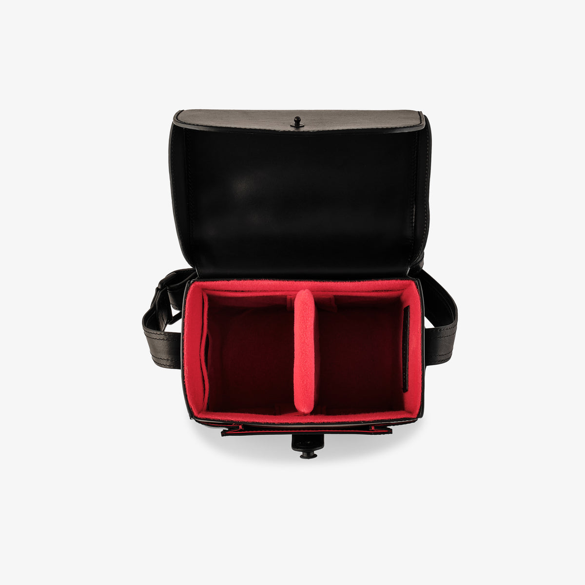 Bolso para cámara Oberwerth Signature Line (pequeño), negro con forro rojo