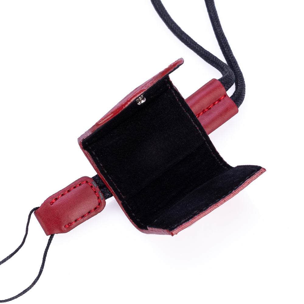 Correa de transporte compacta Leica con funda para accesorios - Roja