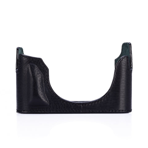 Arte di Mano Half Case for Leica M EV1 with Advanced Battery Access Door - Rally Black with Black Stitching