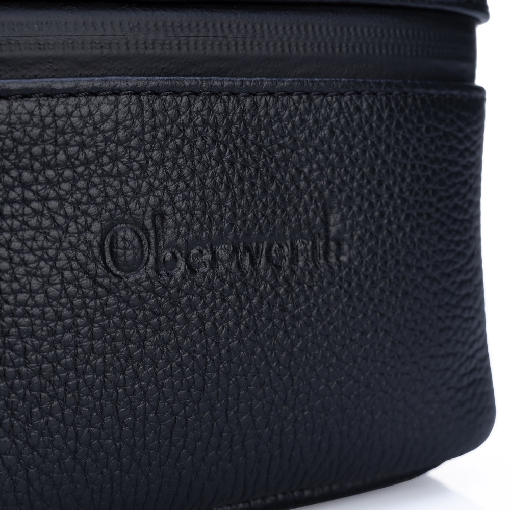 Mochila de cuero de grano completo Oberwerth (negra)