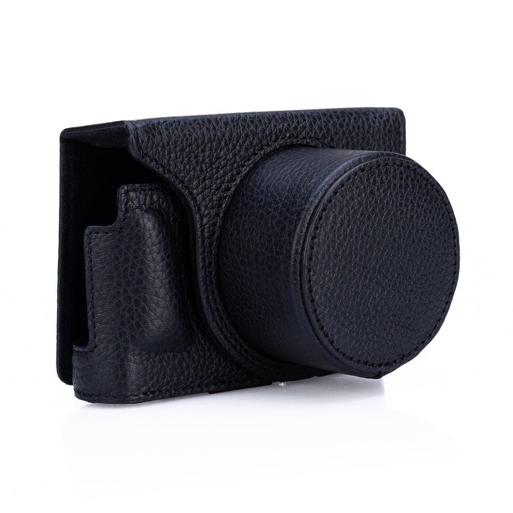 Funda Everready Oberwerth para Leica D-Lux 8 (negra, costuras negras)